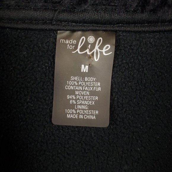 MADE FOR LIFE Jacket Medium M Womens Black Light Long Sleeve Full ZIp - Picture 6 of 6
